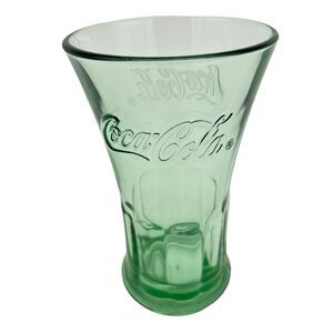 Coca Cola Flared Tumbler Green Tinted Glass VTG Libbey 16 oz Genuine Coke Brand